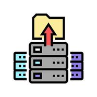armazenamento de conhecimento na ilustração vetorial de ícone de cor do servidor vetor