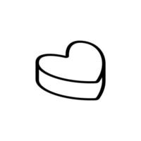 coração, vetor de ícone de caixa. ilustração de símbolo de contorno isolado