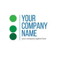 logotipo de pontos verdes multicoloridos com o nome da sua empresa vetor