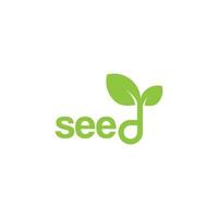 ilustração do logotipo da semente verde vetor