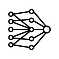 ilustração em vetor ícone de linha de rede neural de camada única