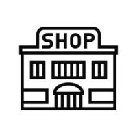 ilustração em vetor ícone de linha de construção de loja de loja