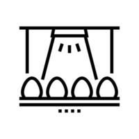 ilustração em vetor ícone de linha transportadora de fábrica de ovos
