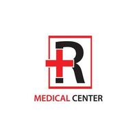 letra r logotipo do centro médico vetor
