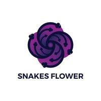 modelo de vetor de logotipo de flor de cobras exclusivo