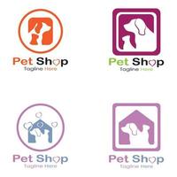 vetor de modelo de ilustração de ícone de design de logotipo de loja de animais com conceito moderno