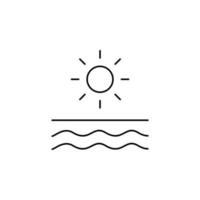 nascer do sol, pôr do sol, modelo de logotipo de ilustração vetorial de ícone de linha fina de sol. adequado para muitos propósitos. vetor
