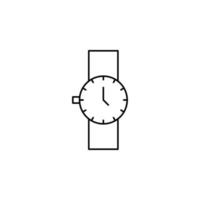 relógio, relógio de pulso, relógio, modelo de logotipo de ilustração vetorial de ícone de linha fina de tempo. adequado para muitos propósitos. vetor