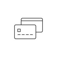 cartão de crédito, modelo de logotipo de ilustração vetorial de ícone de linha fina de pagamento. adequado para muitos propósitos. vetor