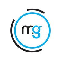 design de logotipo de carta mg. letras iniciais mg ícone do logotipo vetor