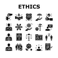 vetor de conjunto de ícones de coleção moral de ética empresarial