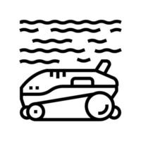 ilustração em vetor ícone de linha de piscina robô limpador