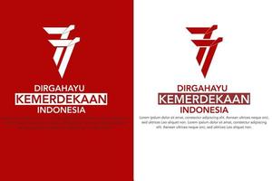 77º dia da independência da indonésia feliz dia da independência da república da indonésia traduzido feliz dia da independência da república da indonésia vetor
