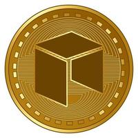 ilustração em vetor de moeda de criptomoeda neo futurista de ouro