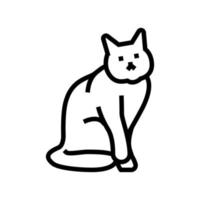 ilustração vetorial de ícone de linha de halloween de gato vetor