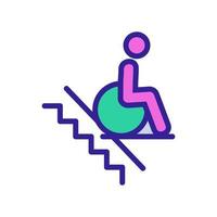 ilustração de contorno de vetor de ícone de cadeira de rodas de homem