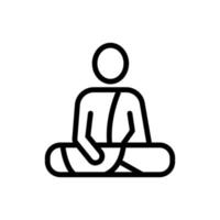ilustração de contorno de vetor de ícone de meditação de pose de lótus
