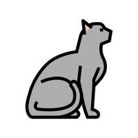 ilustração vetorial de ícone de cor de animal de estimação de gato vetor