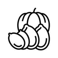 ilustração vetorial de ícone de linha de porca de abóbora vetor