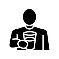 beber água, ilustração vetorial de ícone de glifo de sede vetor