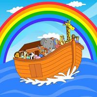 noé e a arca, ilustrações da bíblia infantil, pôsteres, cristianismo, sites, impressão e muito mais vetor