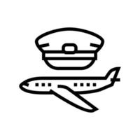 ilustração vetorial de ícone de linha de escola de voo de aviação comercial vetor