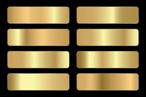 conjunto de vetores de gradientes de metal ouro e bronze.