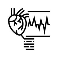 ilustração vetorial de ícone de linha de batimentos cardíacos irregulares vetor
