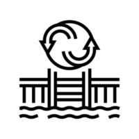 ilustração em vetor ícone de linha de serviços de remodelação de piscina