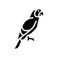 ilustração vetorial de ícone de glifo de pássaro tropical de papagaio vetor