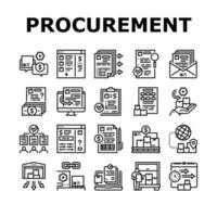 vetor de conjunto de ícones de coleção de processo de aquisição