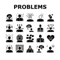 conjunto de ícones de coleção de problemas psicológicos vetor