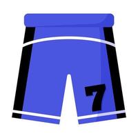 uniforme do jogador, calção azul com número. Equipamento esportivo de basquete 3x3. jogos de verão. vetor