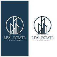 modelo de ilustração de ícone de logotipo de negócios imobiliários, construção, desenvolvimento imobiliário e vetor de logotipo de construção