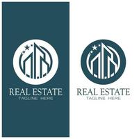 modelo de ilustração de ícone de logotipo de negócios imobiliários, construção, desenvolvimento imobiliário e vetor de logotipo de construção