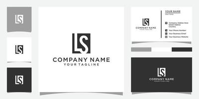 Modelo de vetor de design de logotipo de carta ls ou sl com design de cartão de visita.