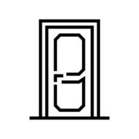 ilustração vetorial de ícone de linha de porta interior vetor