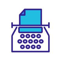 vetor de ícone de máquina de escrever. ilustração de símbolo de contorno isolado