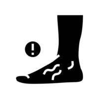 ilustração em vetor ícone glifo de pés chatos de doença