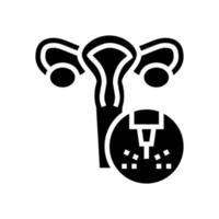 ilustração em vetor ícone de glifo de tratamento a laser médico do útero