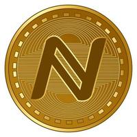 ilustração em vetor de moeda de criptomoeda de namecoin futurista de ouro