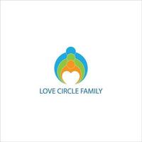 família círculo de amor com nome vetor