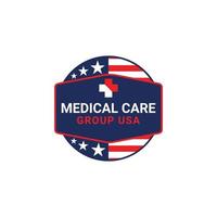 modelo de logotipo de grupo de cuidados médicos américa eua vetor