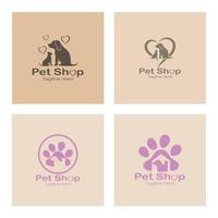 vetor de modelo de ilustração de ícone de design de logotipo de loja de animais com conceito moderno