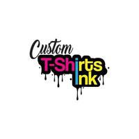 logotipo de grafite de tinta de camiseta personalizada vetor