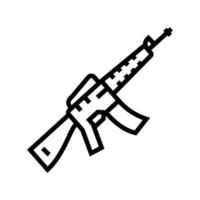 ilustração vetorial de ícone de linha de arma de rifle vetor