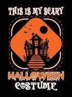 design de camiseta vintage de horror de halloween, gráficos vetoriais de modelo de impressão assustadores, design de camisa de ilustração de tipografia de alta qualidade vetor