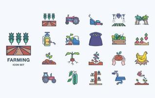 conjunto de ícones vetoriais de agricultura e agricultura