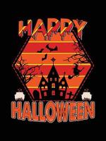 design de camiseta vintage de horror de halloween, gráficos vetoriais de modelo de impressão assustadores, design de camisa de ilustração de tipografia de alta qualidade vetor