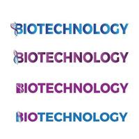 pacote de logotipo de tecnologia bio definido com símbolo de dna vetor